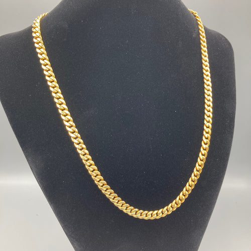 Chaîne à maillons cubains en or jaune 10 carats