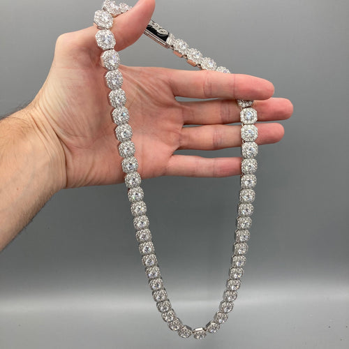 Collier Tennis Clustered CZ Plaqué Or