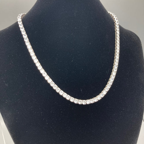 Collier Tennis Rond CZ Plaqué Or - 5mm