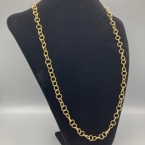 Chaîne à maillons style cerceau en or jaune 14K 32"