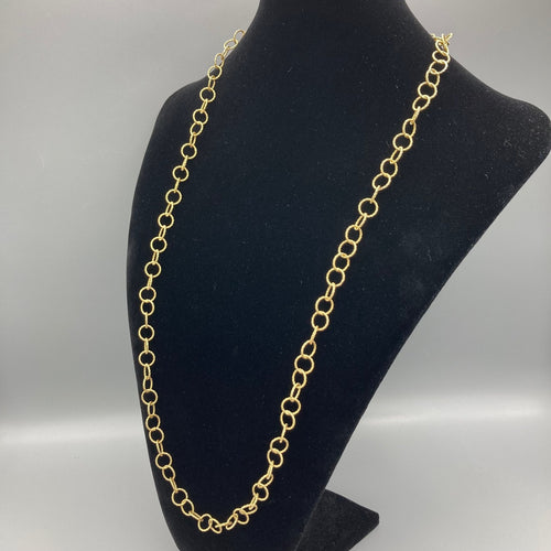 Chaîne à maillons style cerceau en or jaune 14K 32"