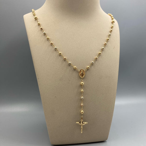Real 18k Gold Rosary Necklace 23