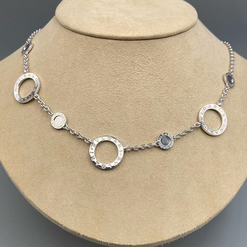 Bvlgari 18K White Gold Circle Sautoir Seven Station Necklace