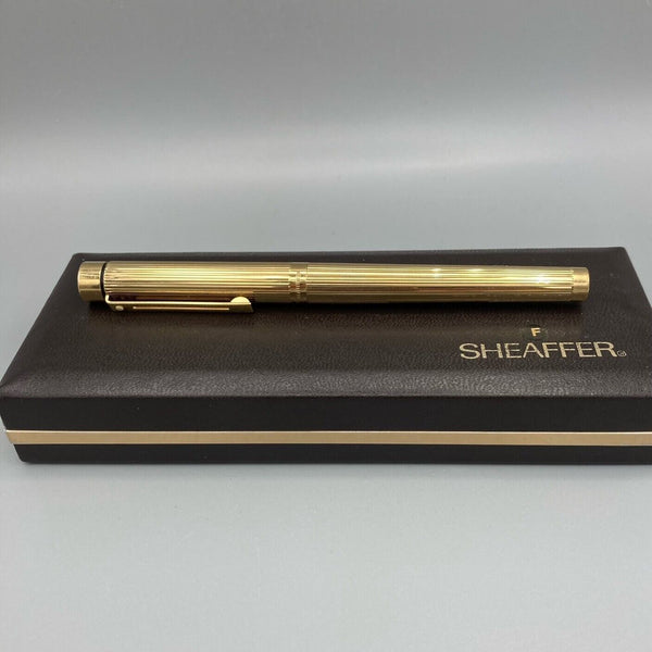 Stylo Roller/bille Sheaffer Targa Slim - Plaqué Or, Modèle F464, Occasion TBE