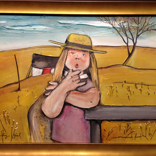 "Country Girl" by Normand Hudon Oil on Board Painting 12x16