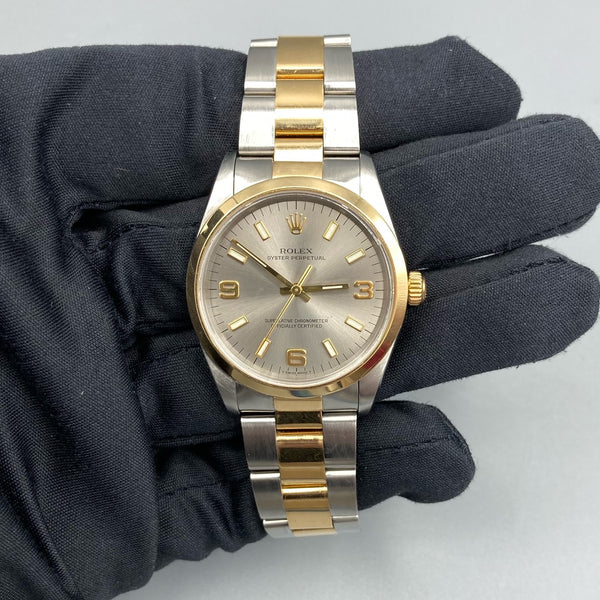 Rolex Oyster Perpetual 34mm Yellow Gold Steel Mens Watch 14203 Montreal Pawn