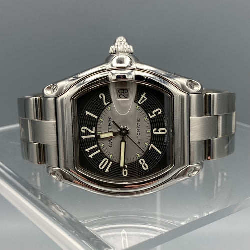 Cartier Roadster Gray Silver Tuxedo Dial Steel Watch W62001V3