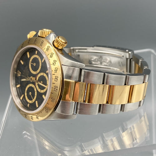 Rolex Daytona Zenith Black Chronograph 6 Inverted Tritium Dial 16523