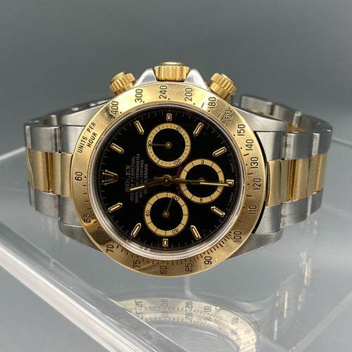 Rolex Daytona Zenith Black Chronograph 6 Inverted Tritium Dial 16523