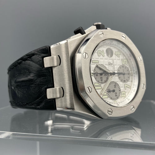 Audemars Piguet Royal Oak Men's Black Watch with Leather Strap - 26020ST.OO.D001