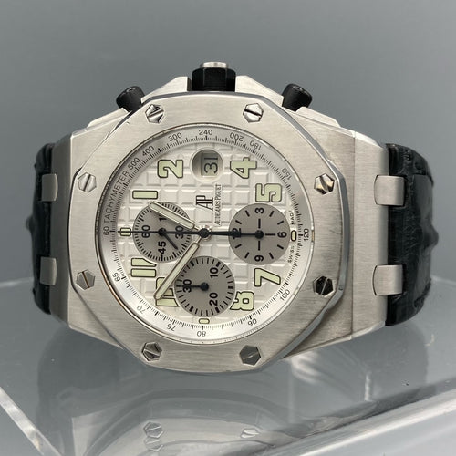 Audemars Piguet Royal Oak Men's Black Watch with Leather Strap - 26020ST.OO.D001