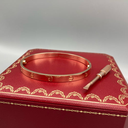 Bracelet Cartier Love en or rose 18 carats taille 20