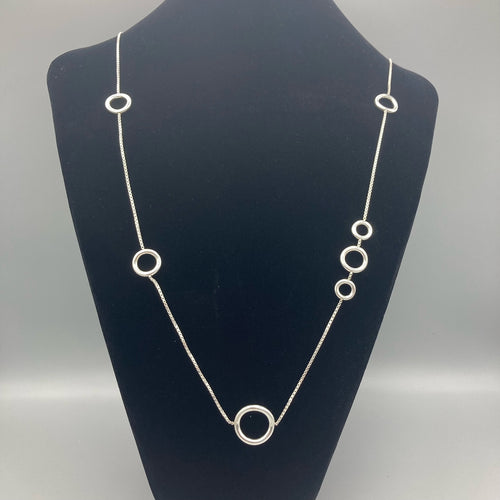 Long Collar MULTI RING CHRISTOFLE STERLING SILVER NECKLACE