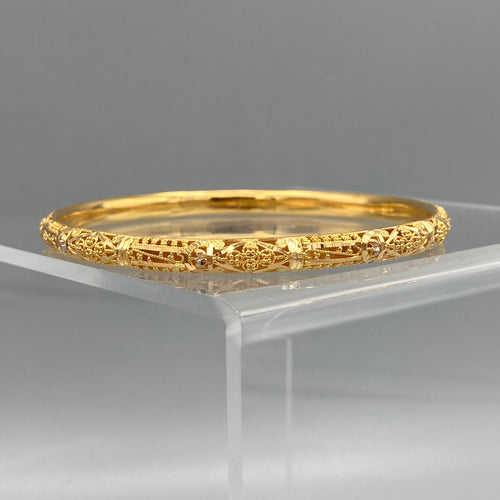 Indian Artisanal Bangle Crafted In 22k Yellow Gold