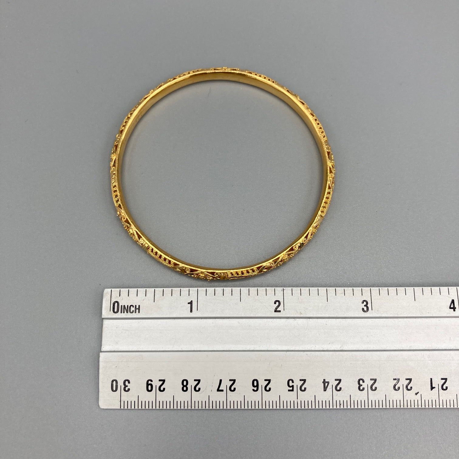 Indian Artisanal Bangle Crafted In 22k Yellow Gold