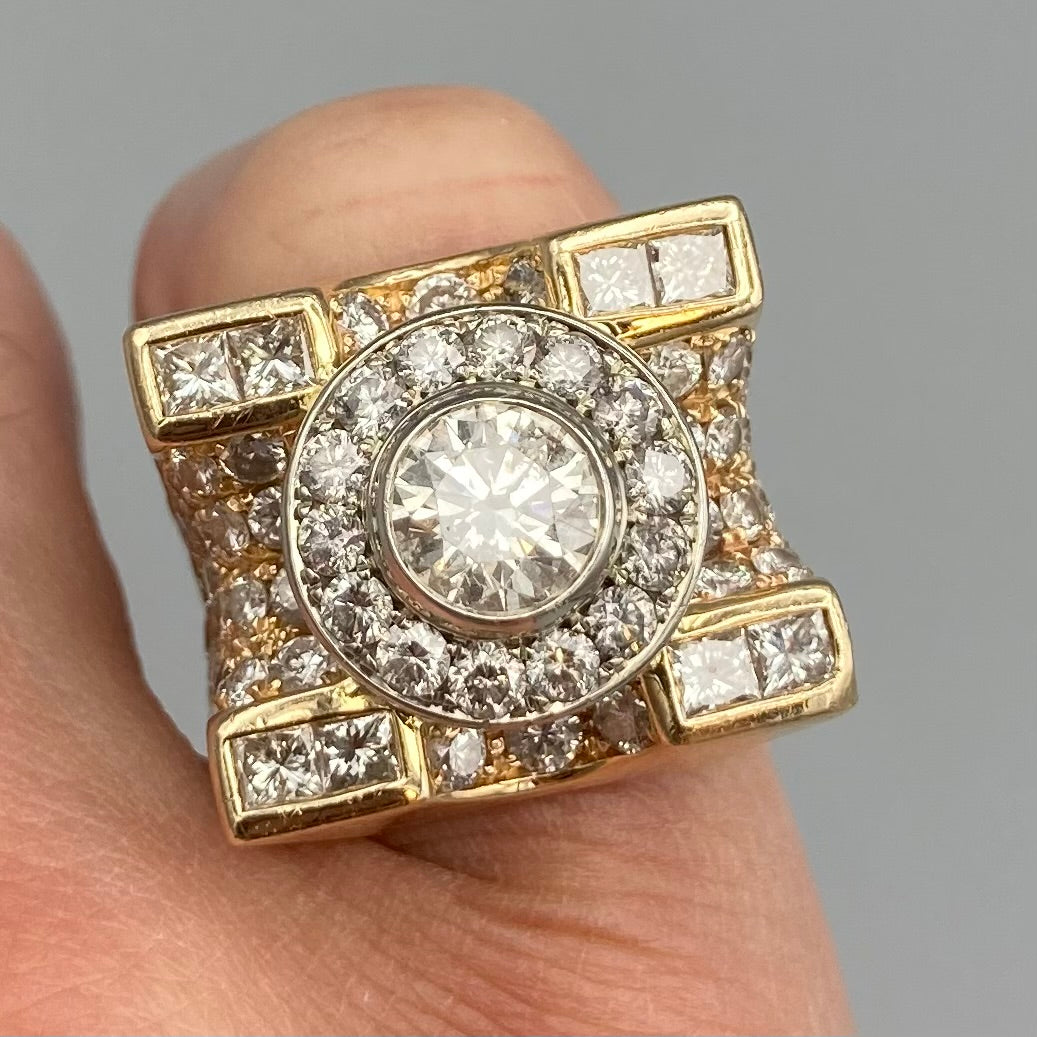Solid Heavy 10k Gold Diamond Ring Over 6 TCW
