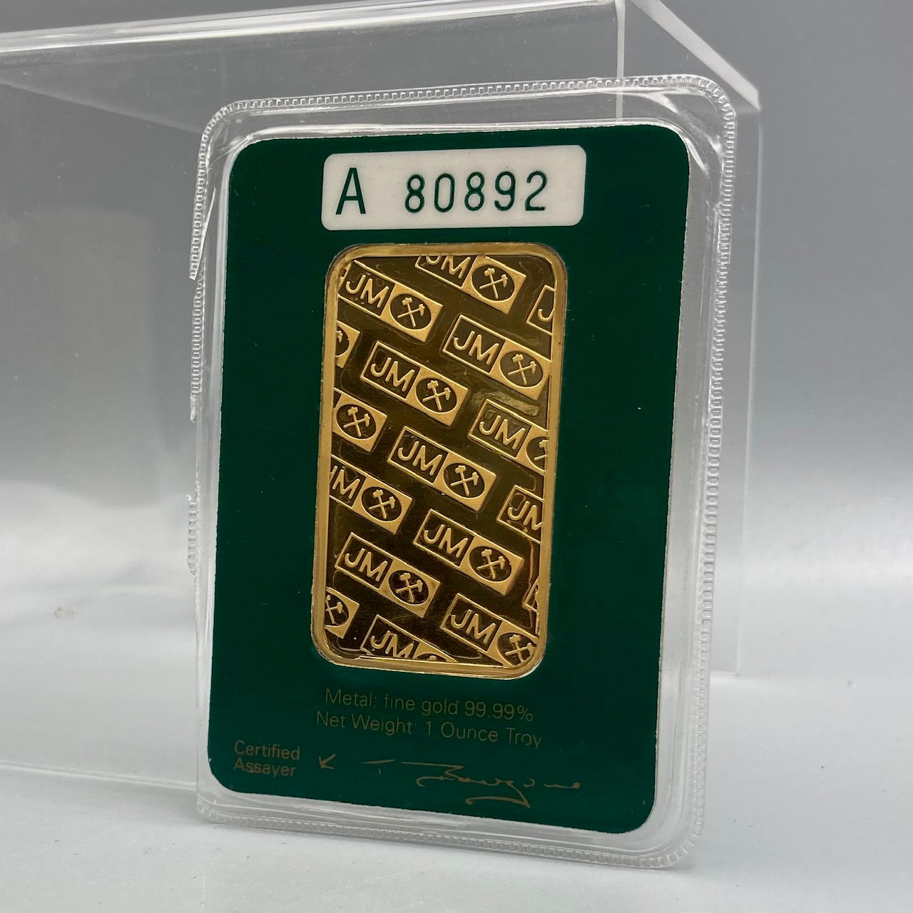 Johnson Matthey One Troy Ounce Fine Gold Bar 9999