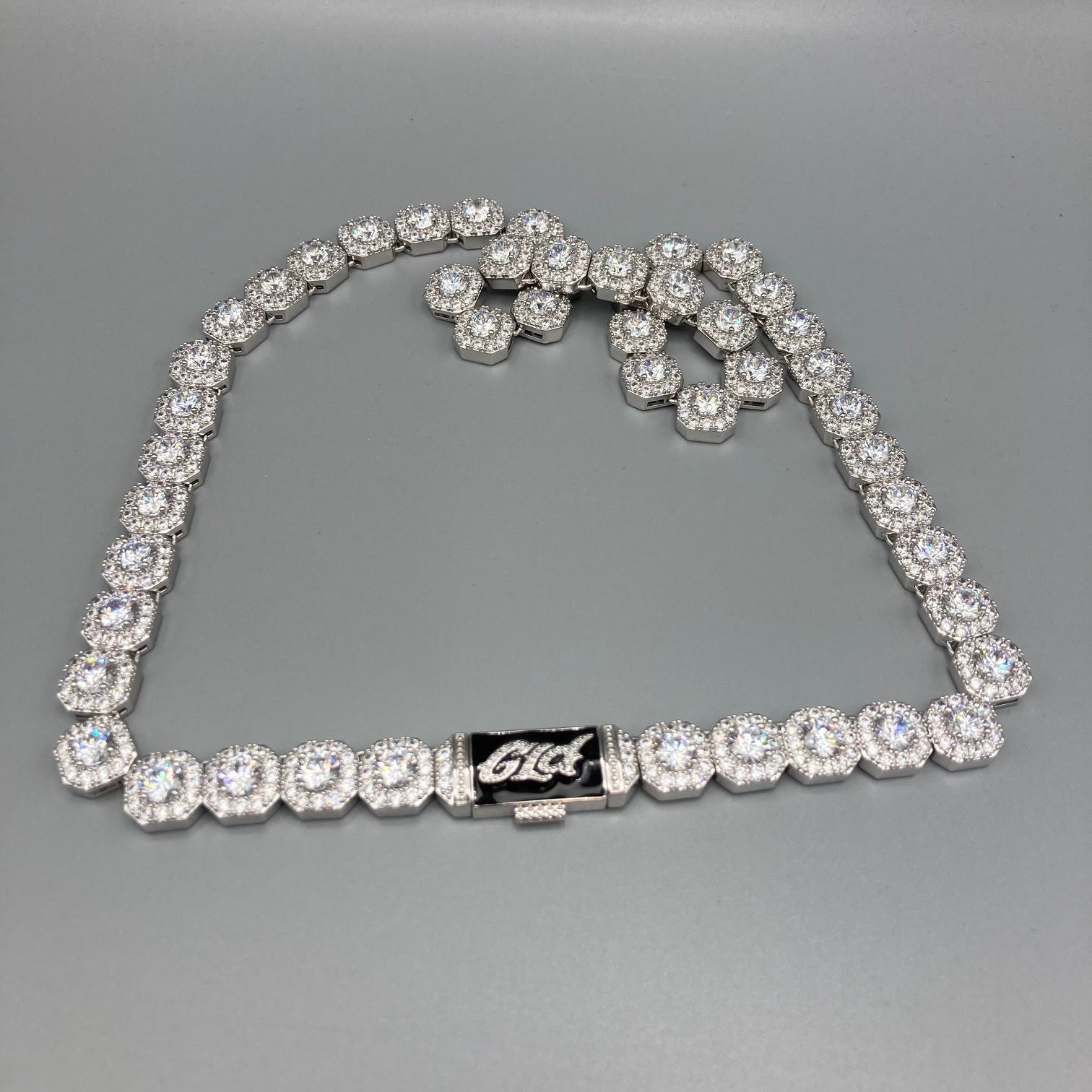 Collier Tennis Clustered CZ Plaqué Or