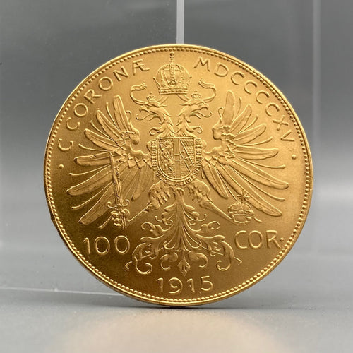 100 pièces d'or autrichiennes Corona 1915 Restrike