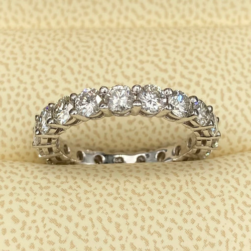 18k White Gold Diamond Eternity Band 3 TCW