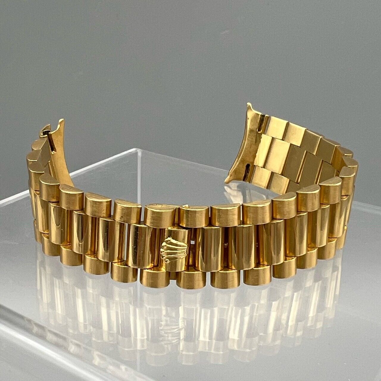 9ct Yellow Gold on Silver Men's Diamond Rolex Watch Strap Bracelet | eBay