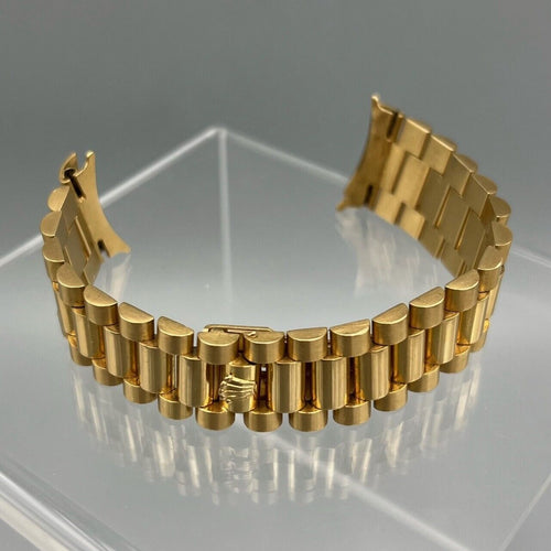 Custom 18K Yellow Gold President Style Bracelet 20mm for Rolex