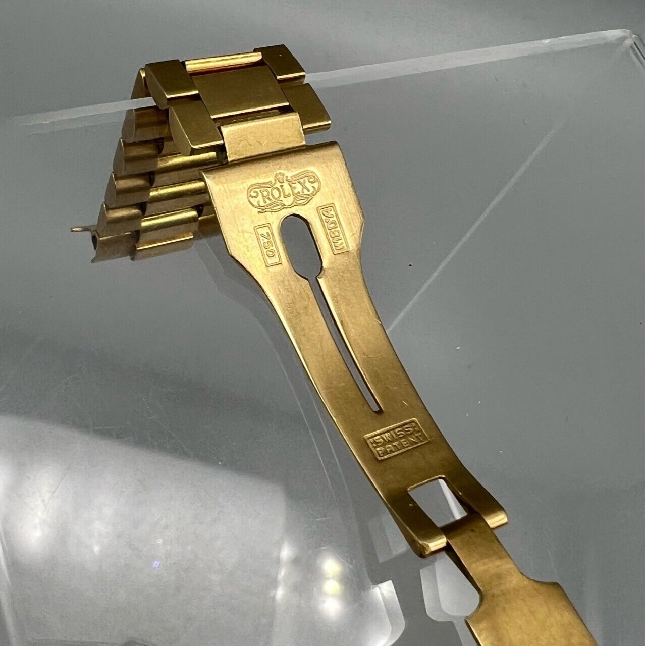 Rare bracelet President Rolex en or jaune 18 carats de fabrication sud-américaine 20 mm