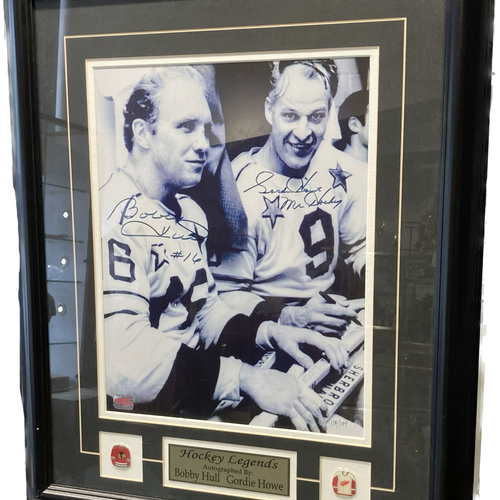 Signed Bobby Hull and Gordie Howe Photo - Autograph Authentic