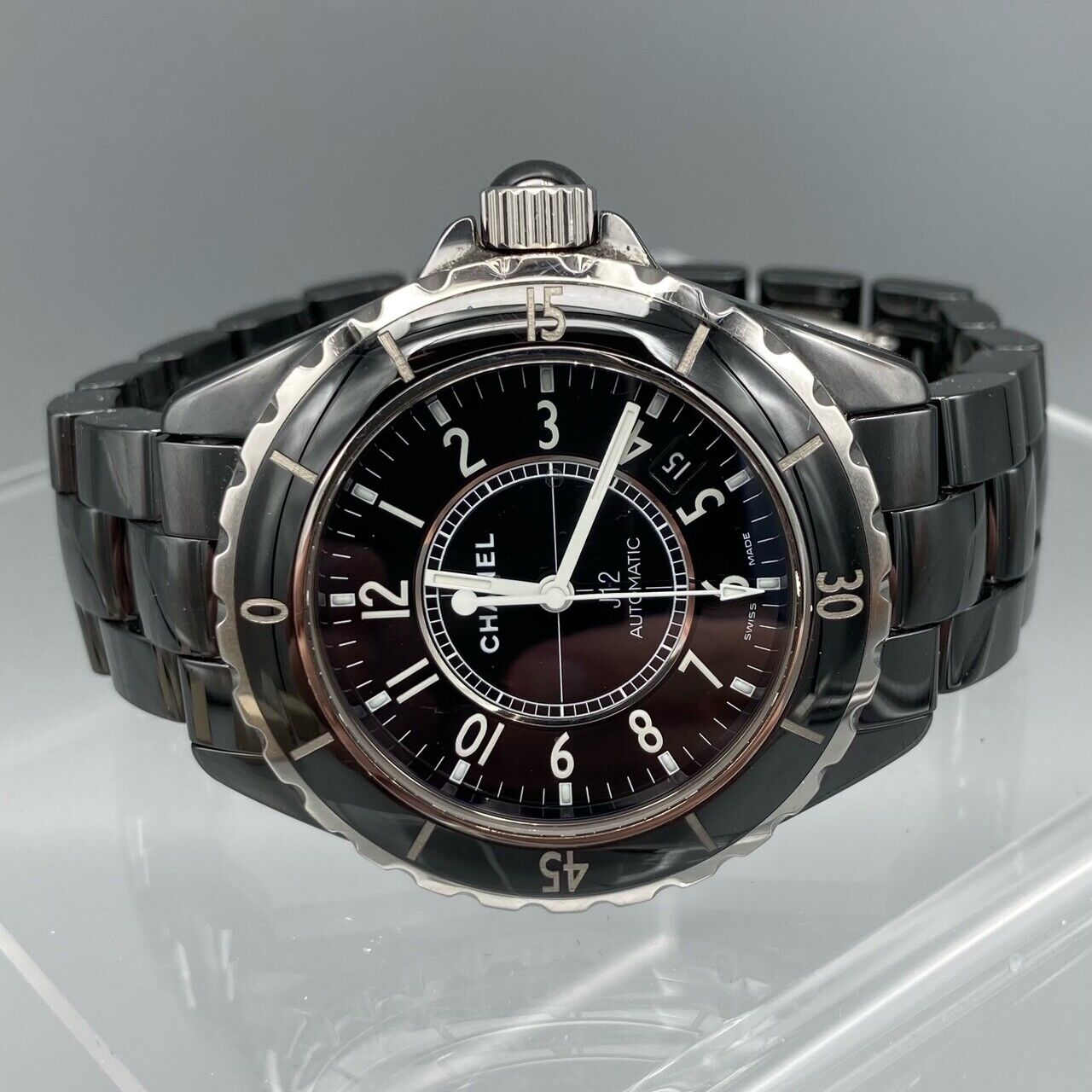 Chanel J12 Black Ceramic Automatic Midsize Watch H0685