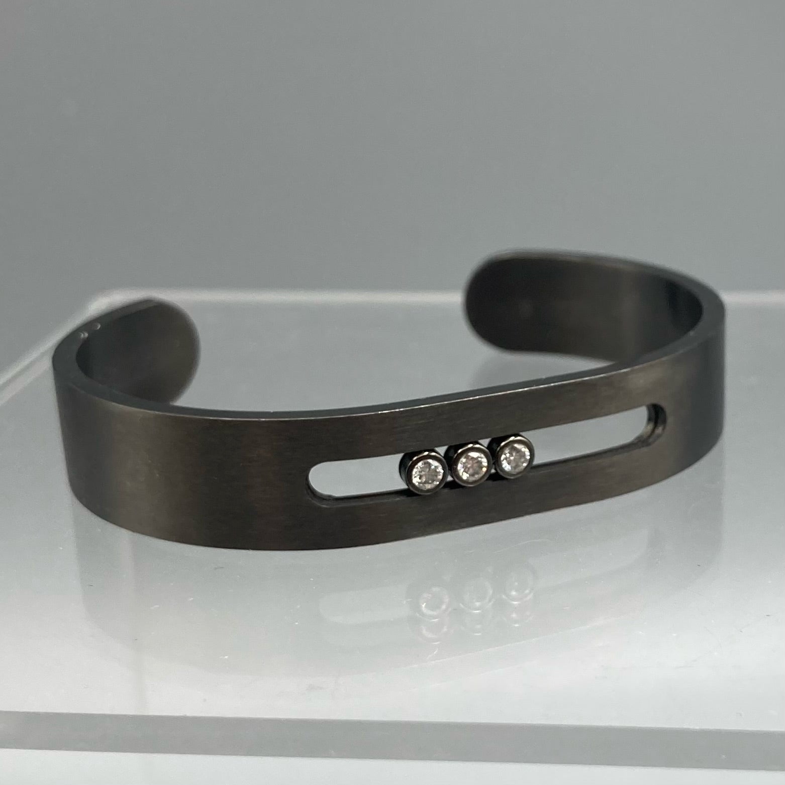 Messika Move Titanium Bangle with Diamonds