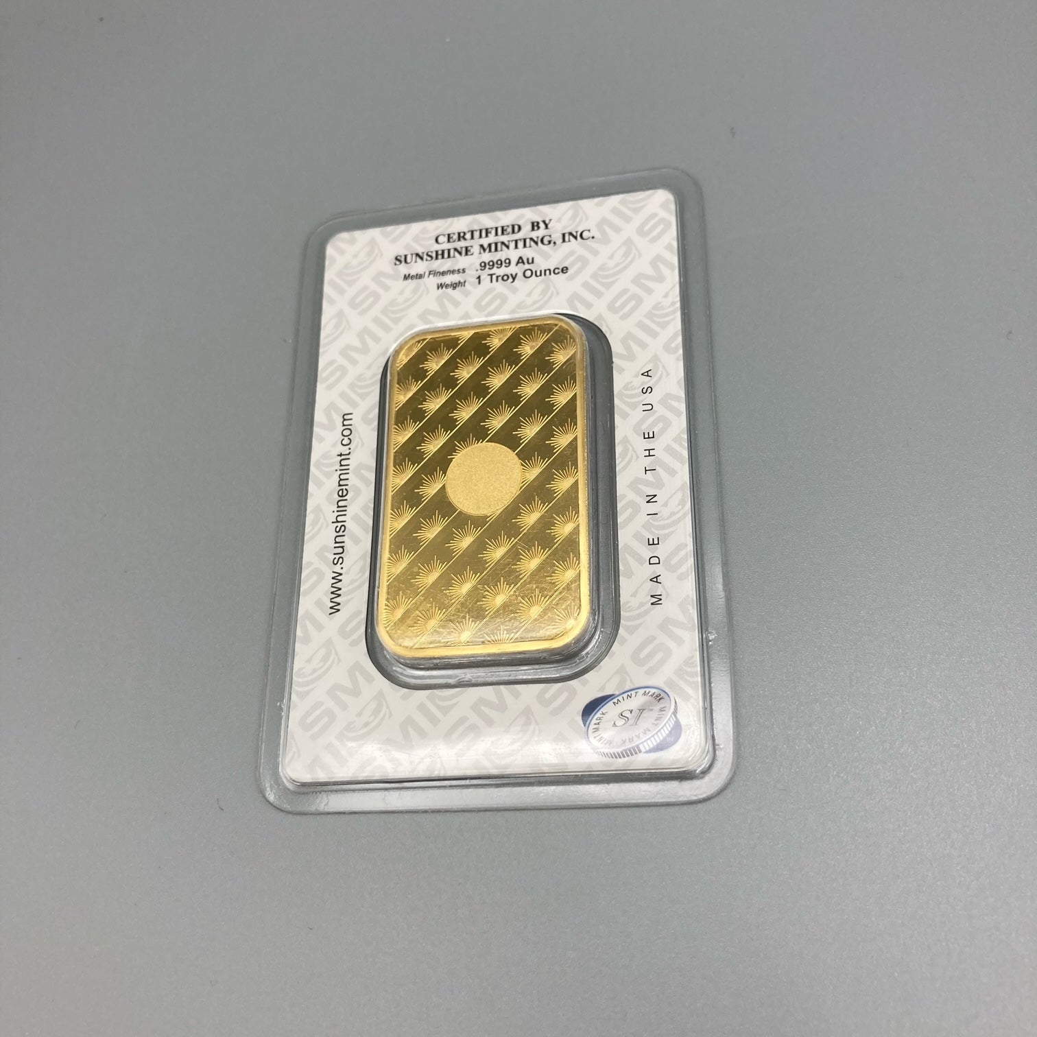 1 Troy Ounce Gold Bar | Sunshine Minting, Inc. .9999 Au PRICE ON REQUEST