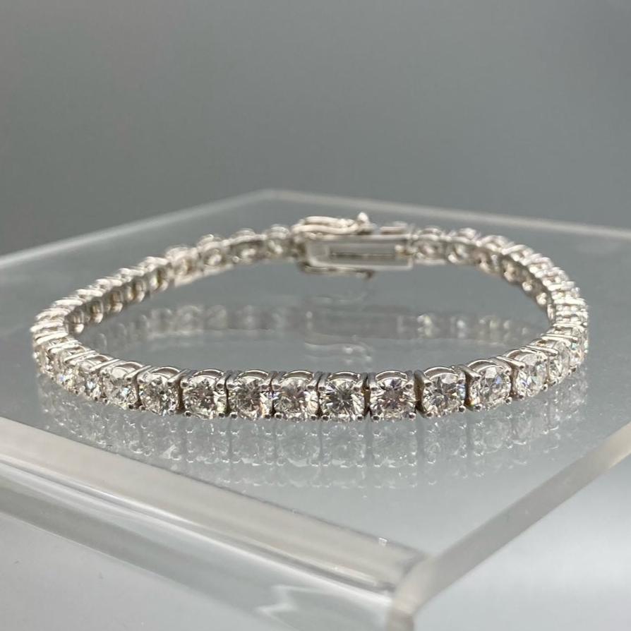 Diamond Tennis Bracelet Set on 14k White Gold