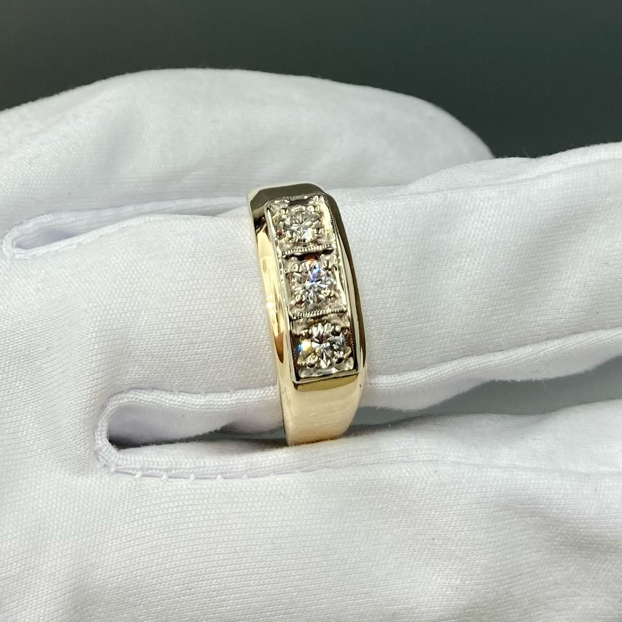 14K Yellow Gold Diamond 0.75 TCW Ring