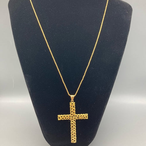 18K Yellow Gold Cross Pendant