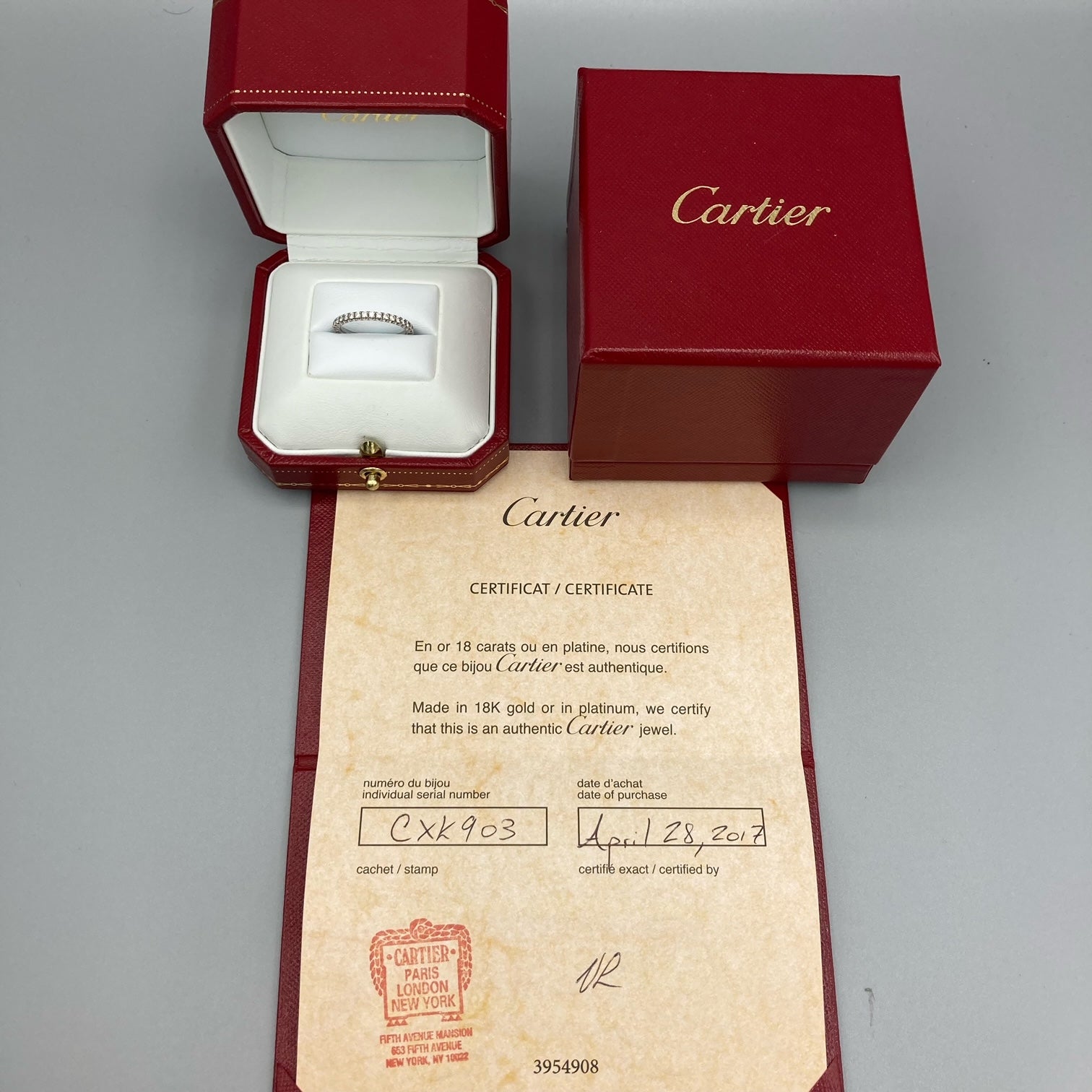 Étincelle de Cartier Bague d'éternité ou de mariage en or 18 carats pavée de diamants 49
