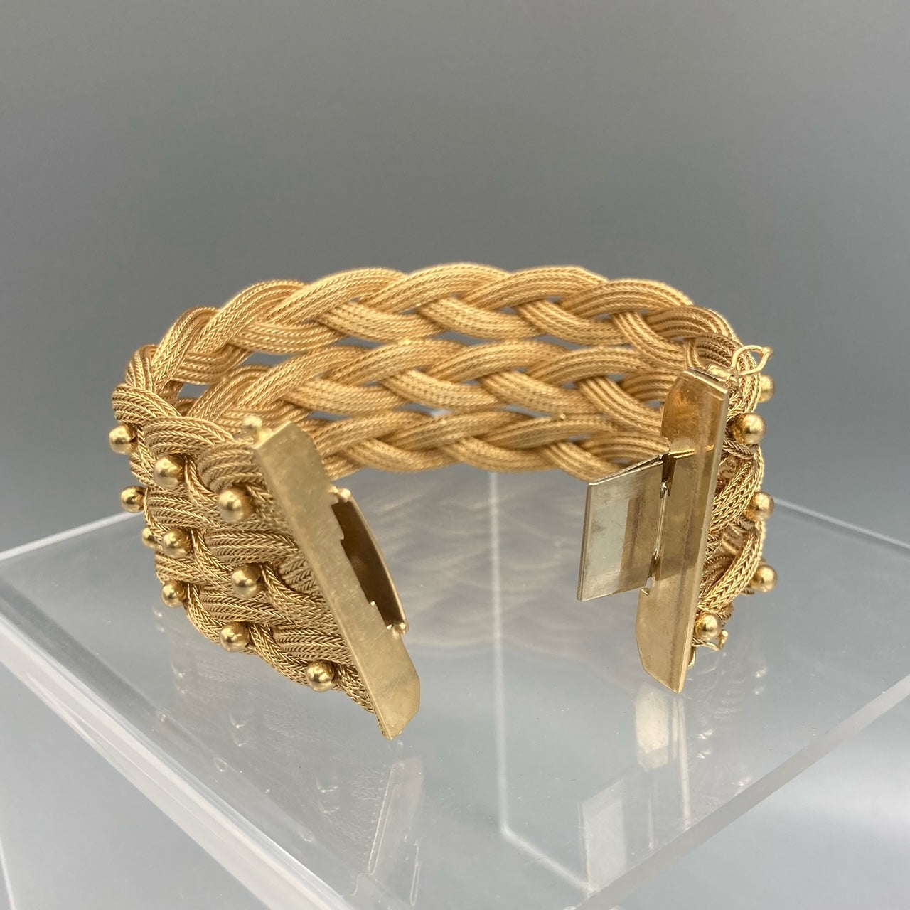 Stunning 18K Rose Gold Braided Mesh Bracelet