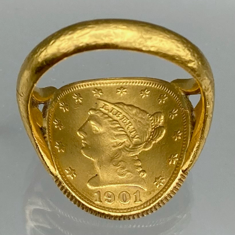 1901 Liberty Head 2.5 D Coin Ring