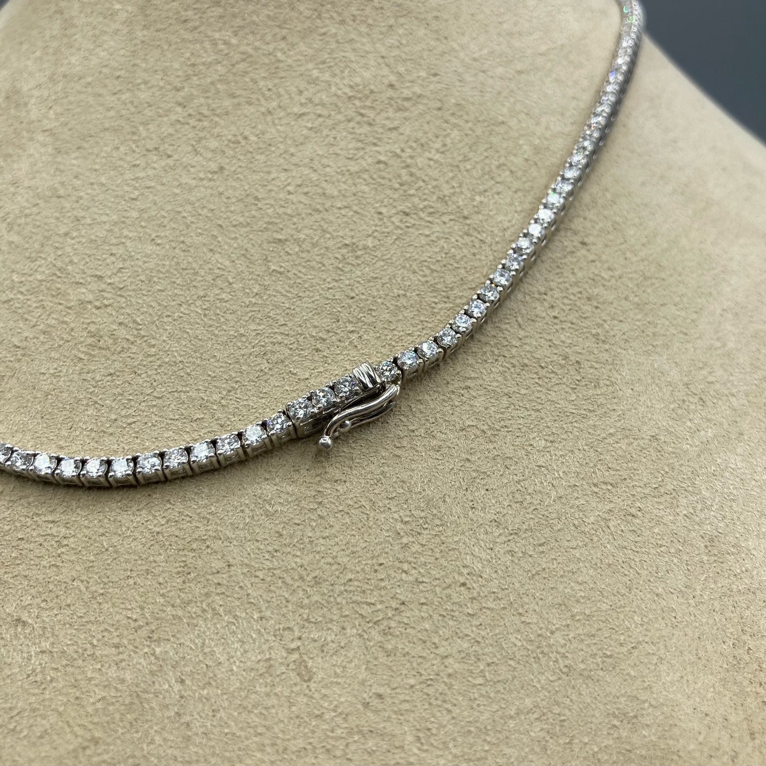 Diamond Tennis Chain set in 14k White Gold