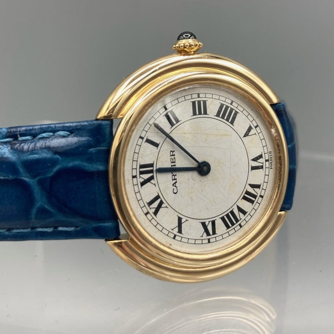 Rare Cartier Vendome 18K Yellow Gold 33mm Watch - 78090