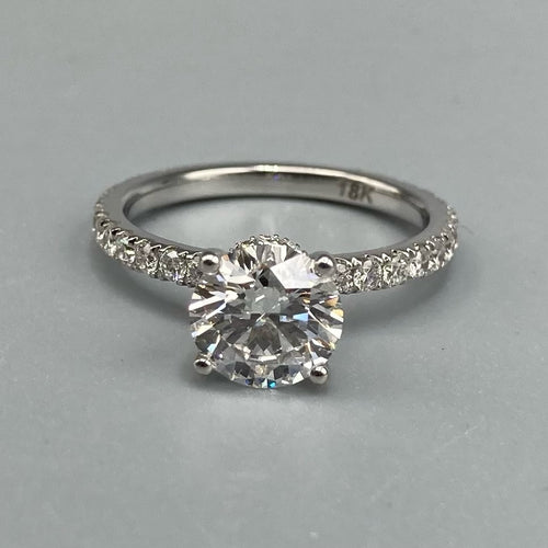 Bague de fiançailles diamant brillant rond cultivé en laboratoire personnalisé 2,00 carats (PRIX SUR DEMANDE)