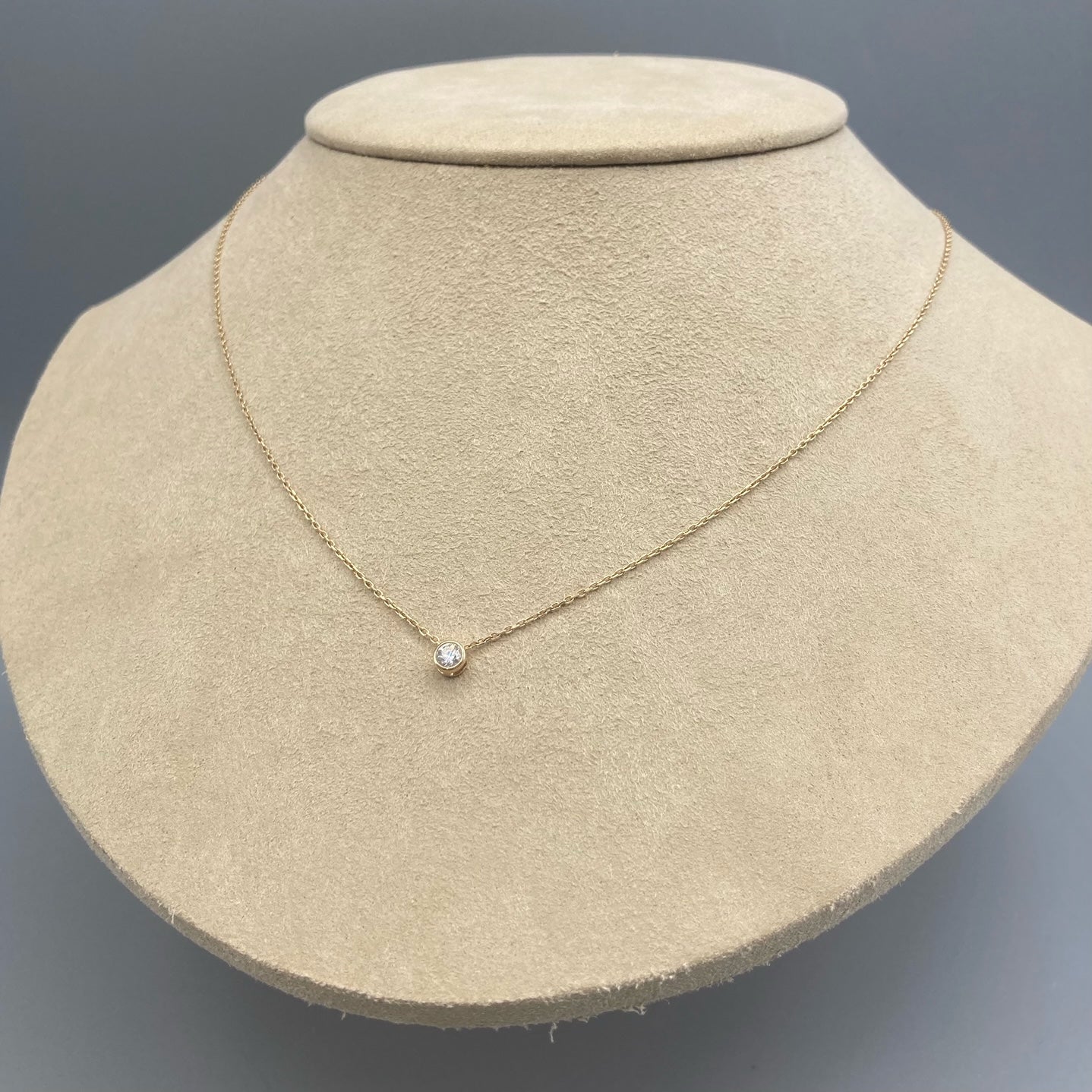 Pandora Era Lab-grown Diamond 14k Gold Bezel Pendant Necklace 0.15 carat