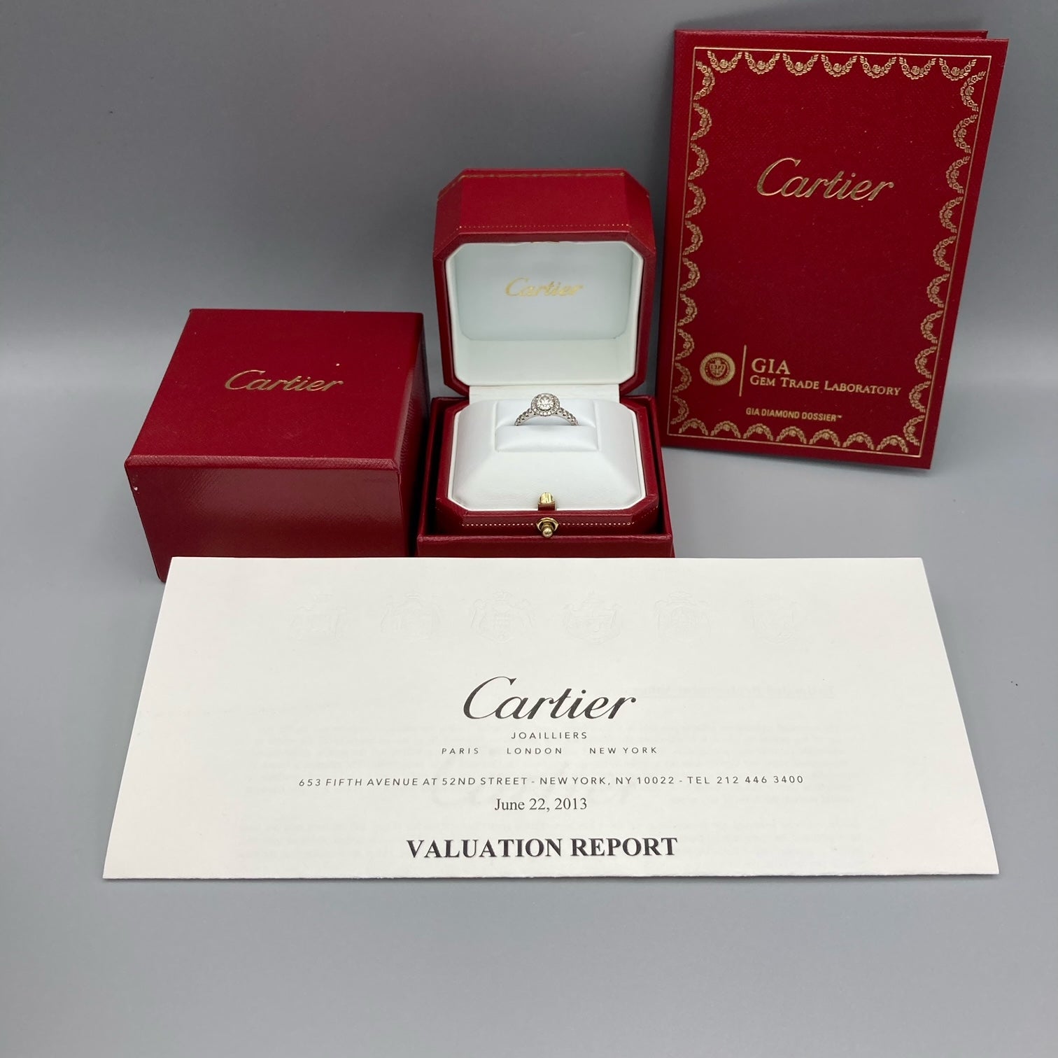 Cartier "Destinee" GIA Certified 0.63 Carat Round Brilliant Diamond Ring