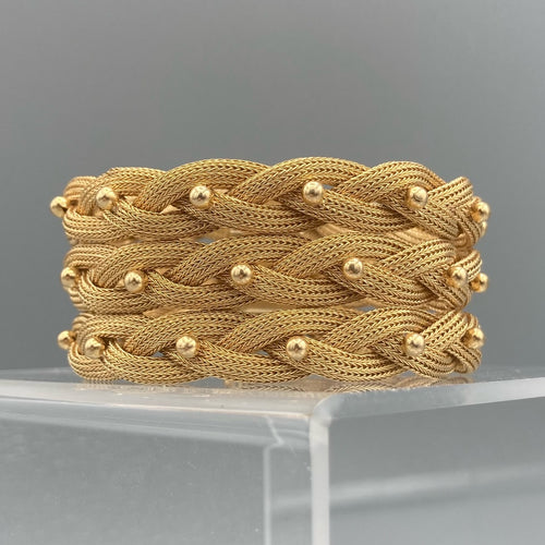 Stunning 18K Rose Gold Braided Mesh Bracelet
