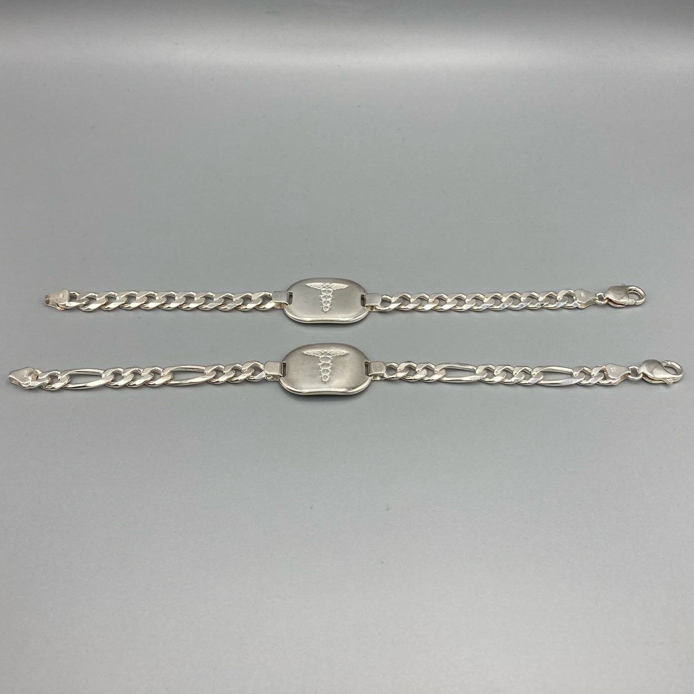 Solid Heavy Sterling Silver Medic Alert Bracelet with Custom Engraving Included