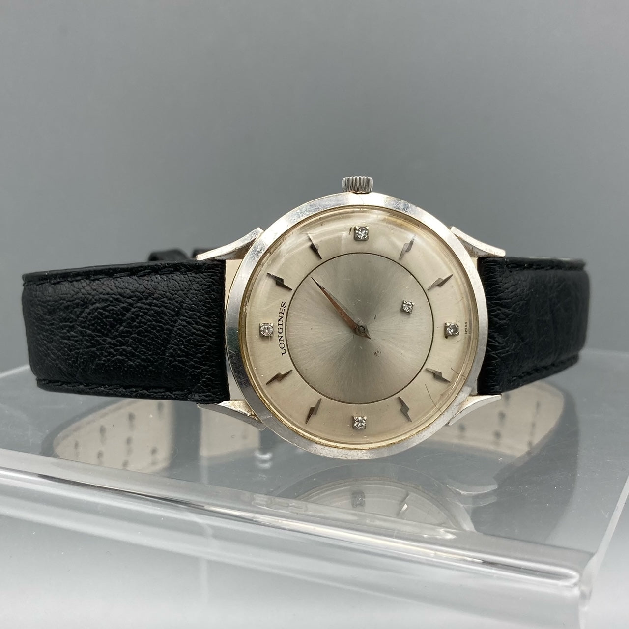 Vintage Longines Admiral 1200 White Gold Mystery Dial Watch