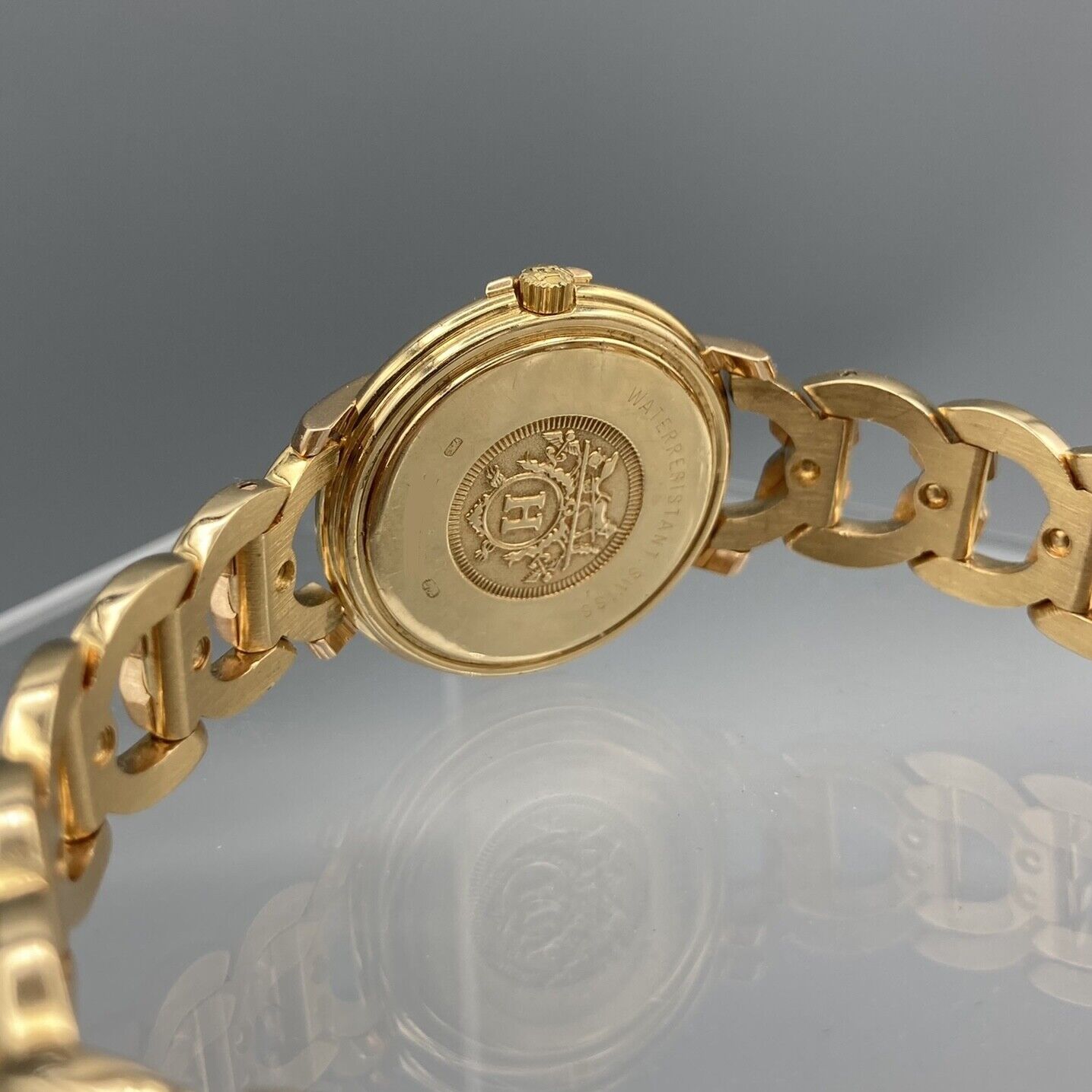 Hermes 18k Yellow and Rose Gold Ruban Watch