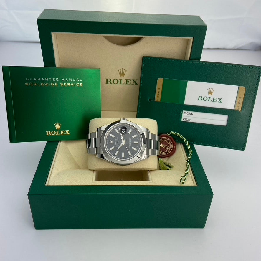 Rolex DateJust 116300 Black Dial in Stainless Steel 41mm