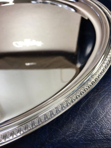 Christofle Large Silver Plated Christofle MALMAISON Round Tray