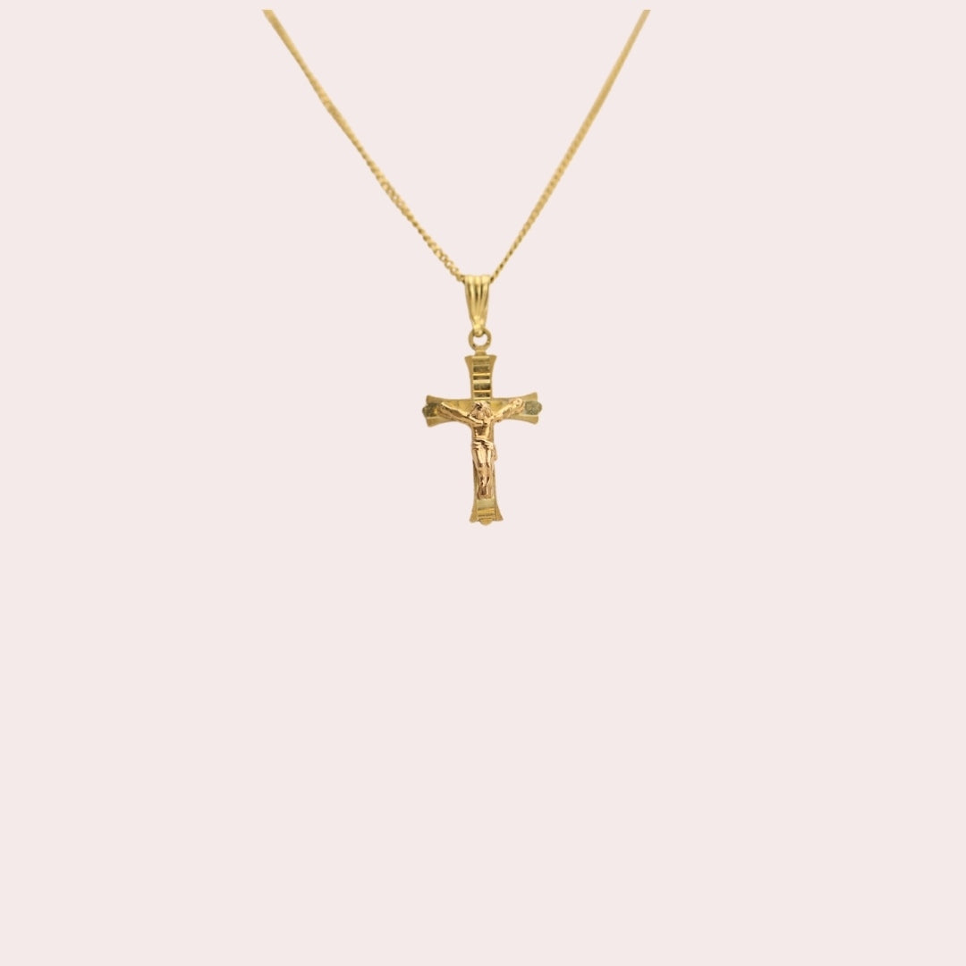 Croix crucifix en or jaune 14 carats