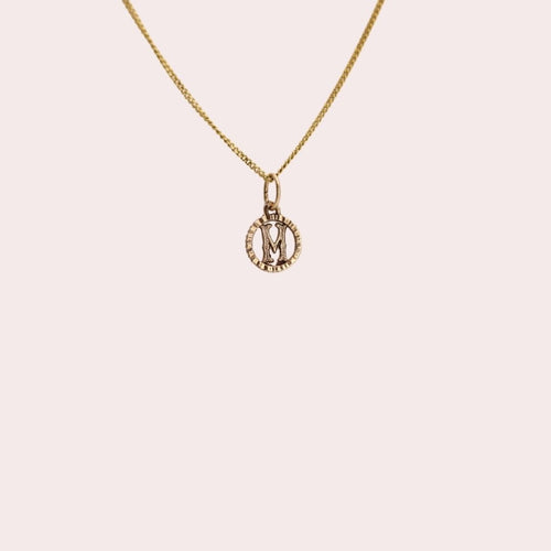 Vintage Letter M Pendant 10K Gold